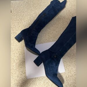 Karl Lagerfeld Navy Over the Knee Boots